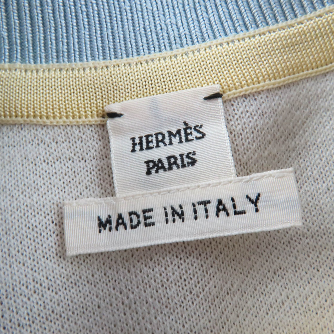 Great HERMES one piece Figure Artistic twill laine silk Women 36