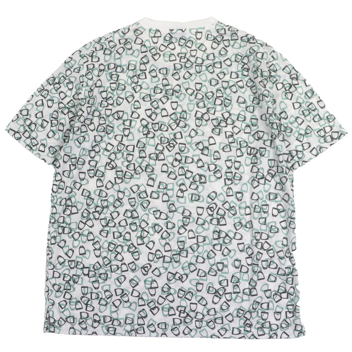 素晴らしいHERMES半袖TシャツホワイトグリーンコットンメンズXXL