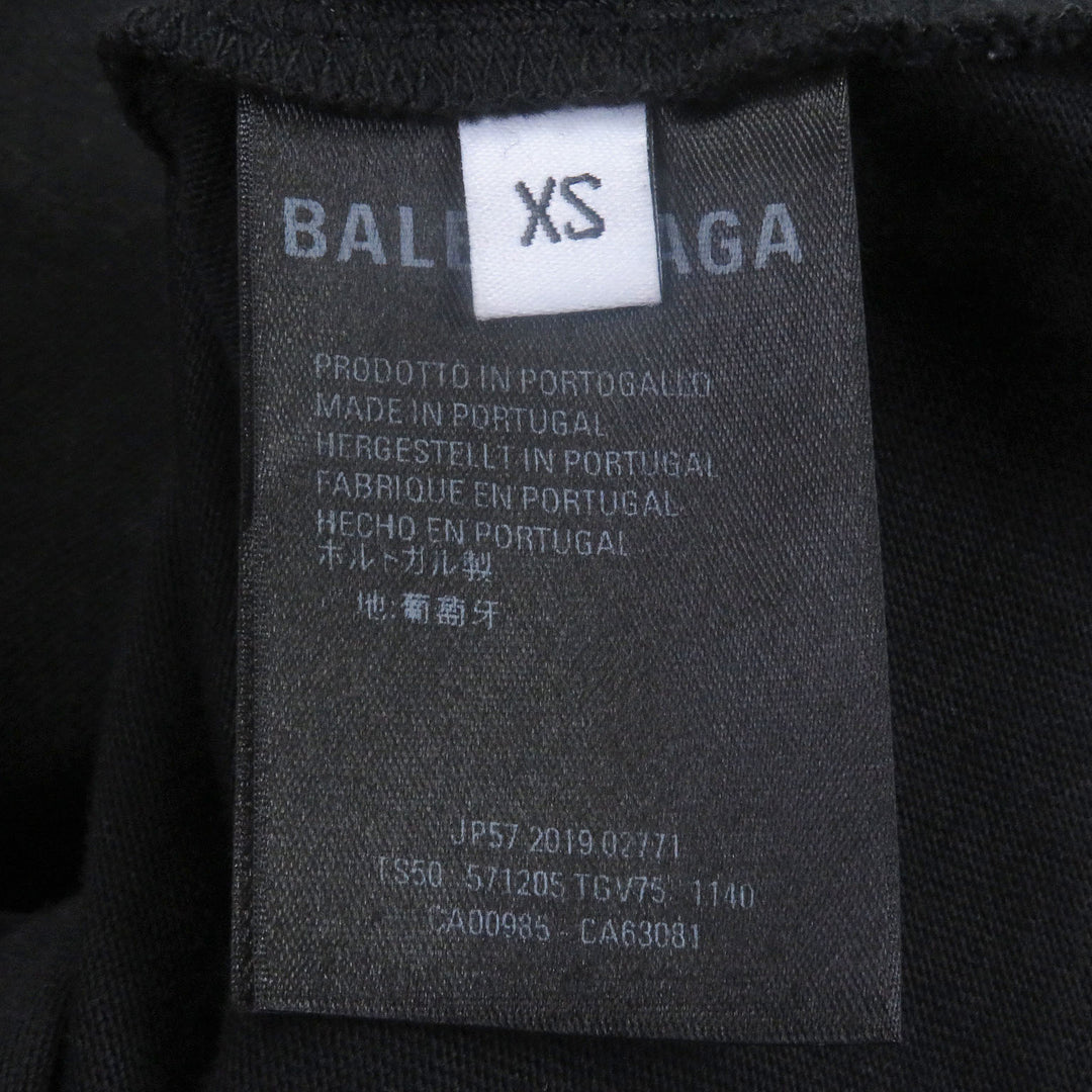 素晴らしいBALENCIAGAの半袖Tシャツ、BBロゴプリント、ダメージ加工、オーバーサイズ