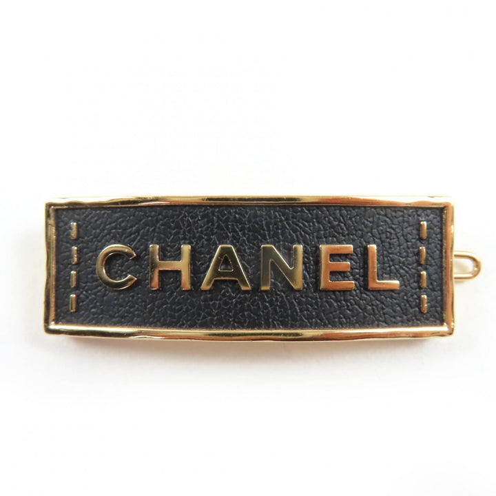 素晴らしい CHANEL ヘアアクセサリー ロゴデザイン ヘアクリップ バレッタ ブラック A23S ABA781