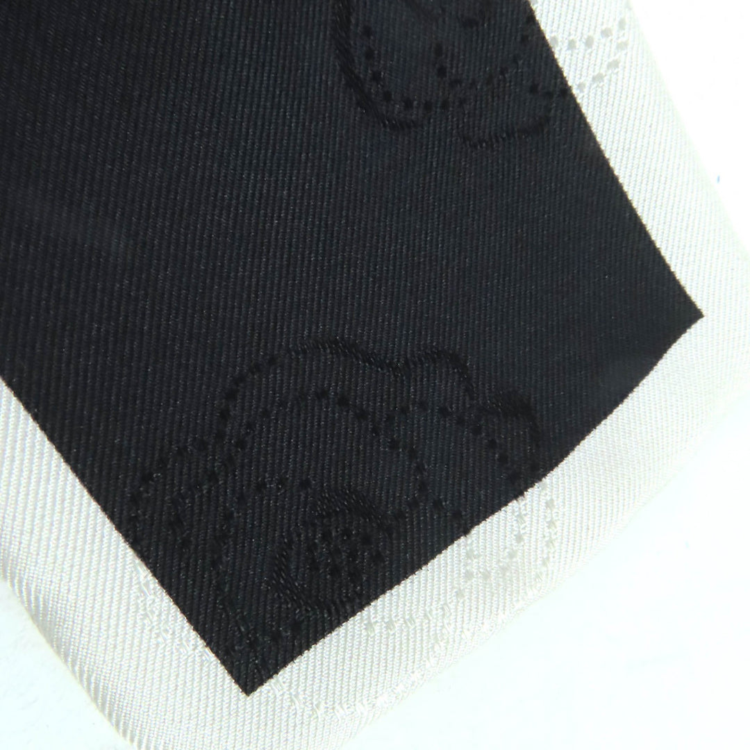 Excellent CHANEL hair accessory Black White silk Women 23V