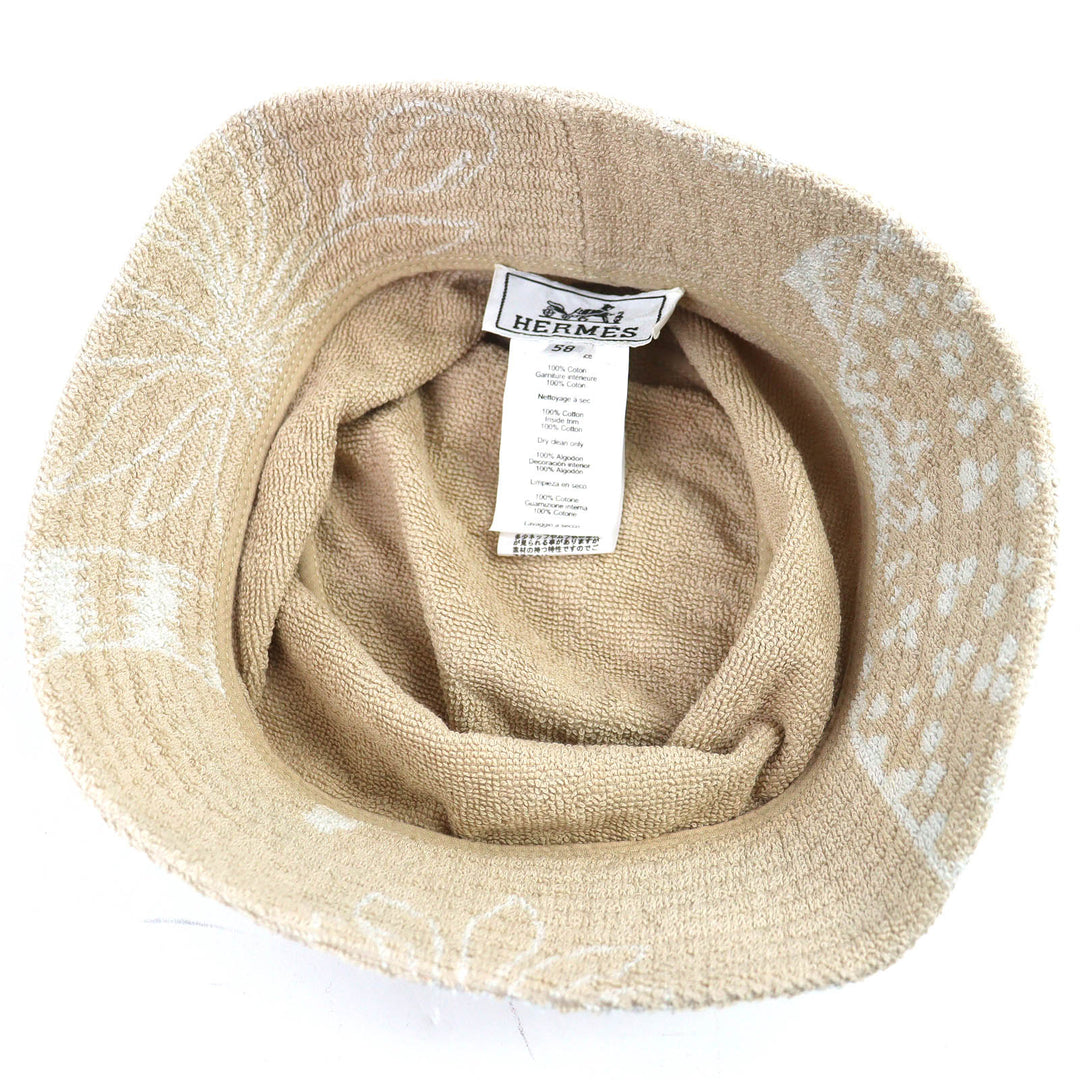 Great HERMES hat Gene Cotton terry baguette hat beige cotton Women 58