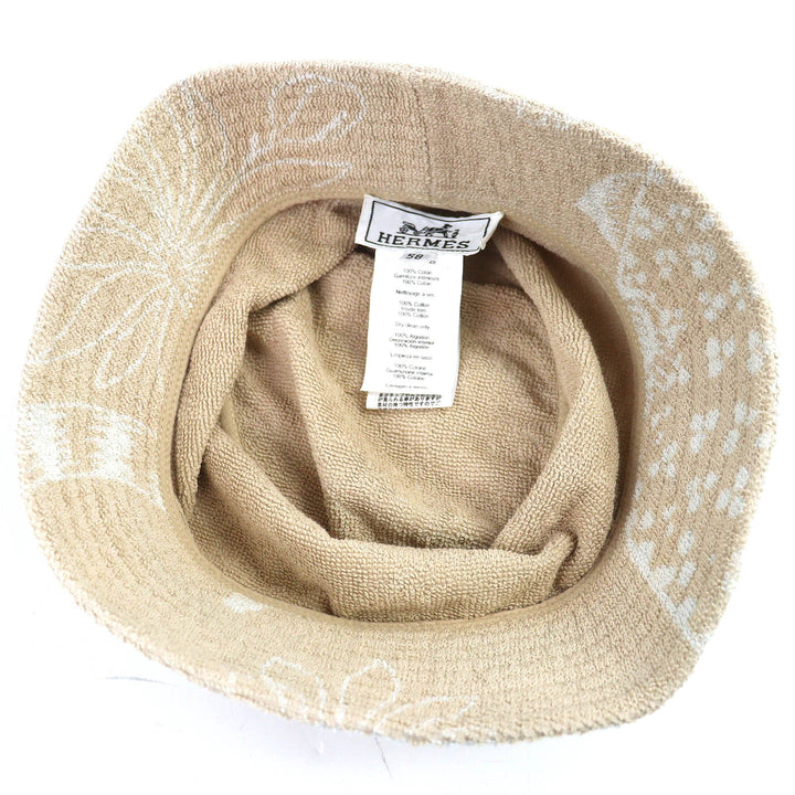 Great HERMES hat Gene Cotton terry baguette hat beige cotton Women 58