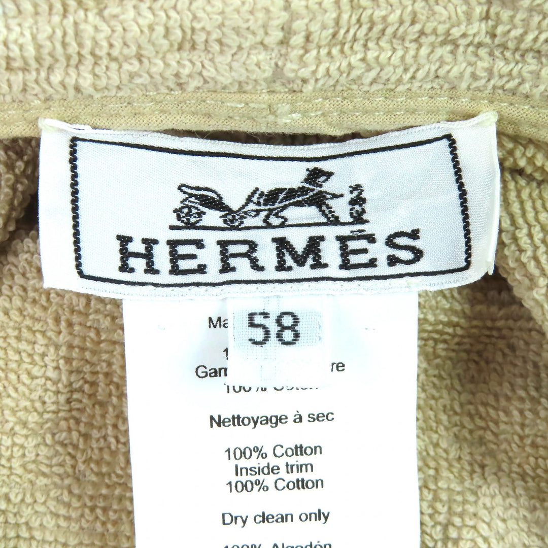 Great HERMES hat Gene Cotton terry baguette hat beige cotton Women 58