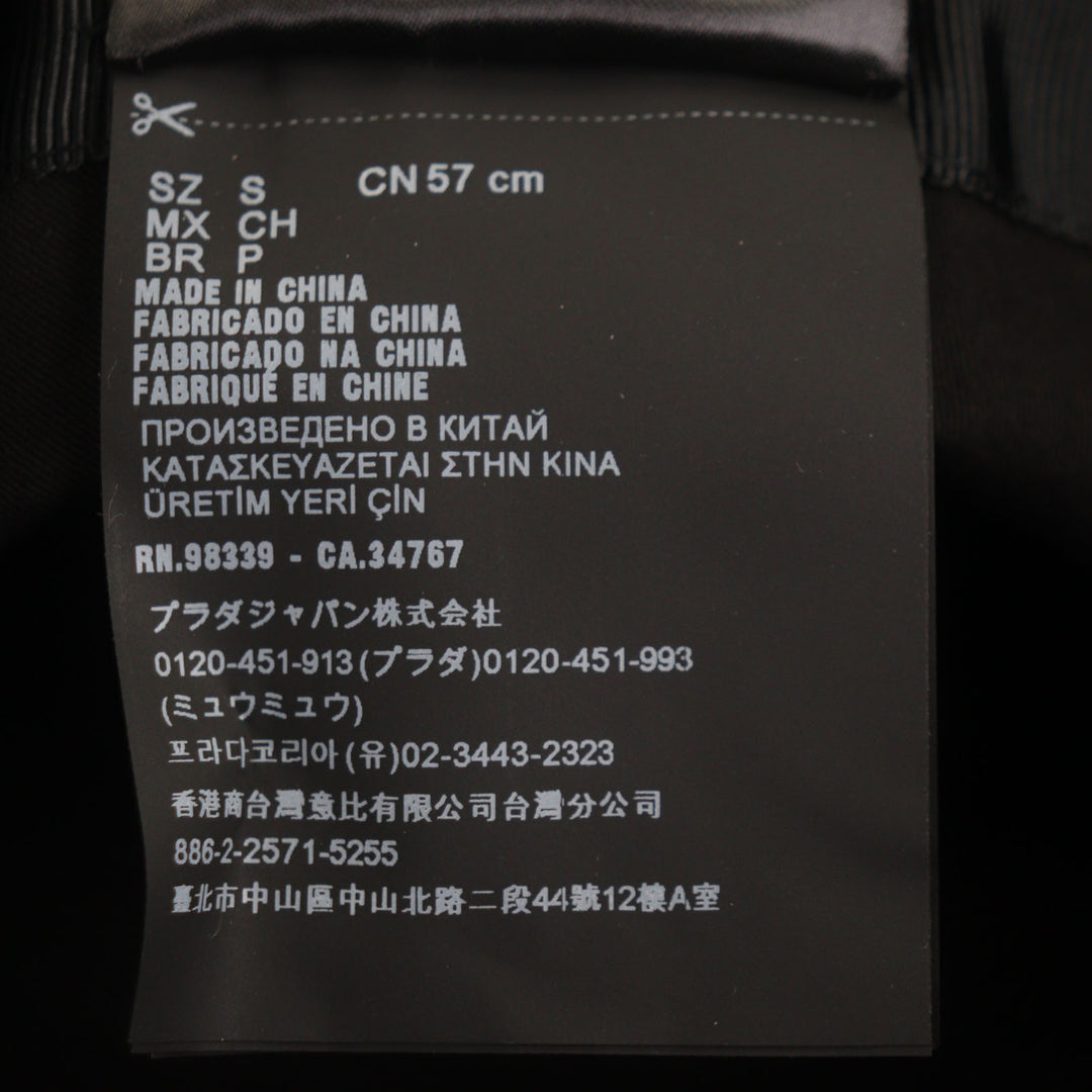 優れたPRADA帽子ロゴ付きバケットハットブラックリサイクルポリアミドメンズS 2HC137