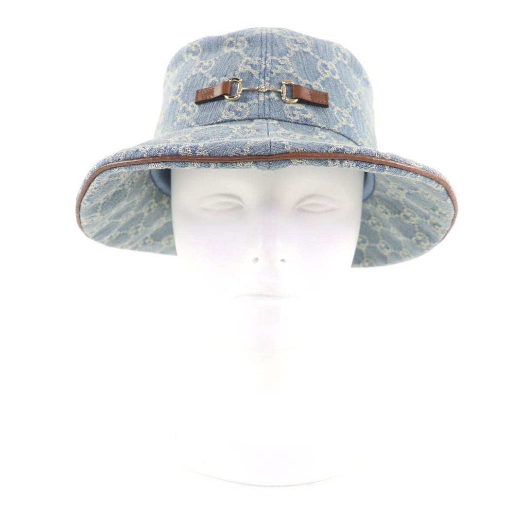 新品 GUCCI 帽子 インディゴコットン レディース L 836220