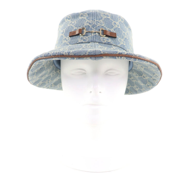 新品 GUCCI 帽子 インディゴコットン レディース L 836220
