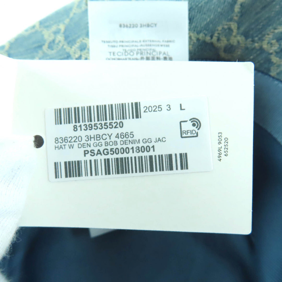 新品 GUCCI 帽子 インディゴコットン レディース L 836220