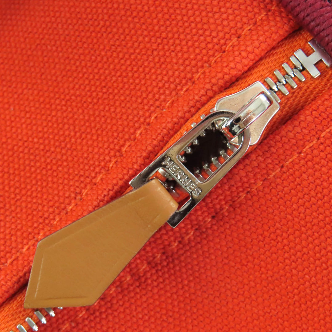 素晴らしいHERMESハンドバッグブリッドAブラックPMオレンジウールレディース