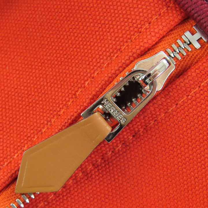 素晴らしいHERMESハンドバッグブリッドAブラックPMオレンジウールレディース