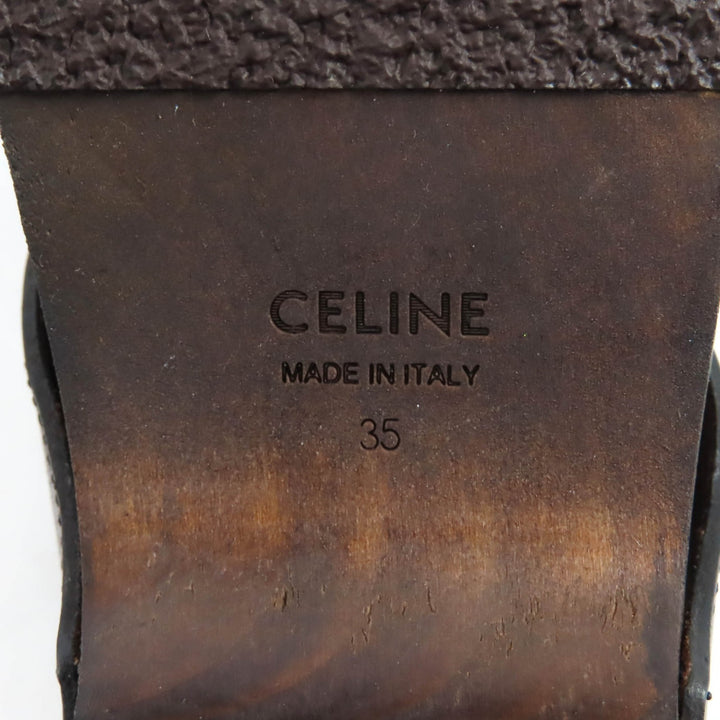 CELINE サンダル ブラックレザー レディース 35 CWZA09 新品