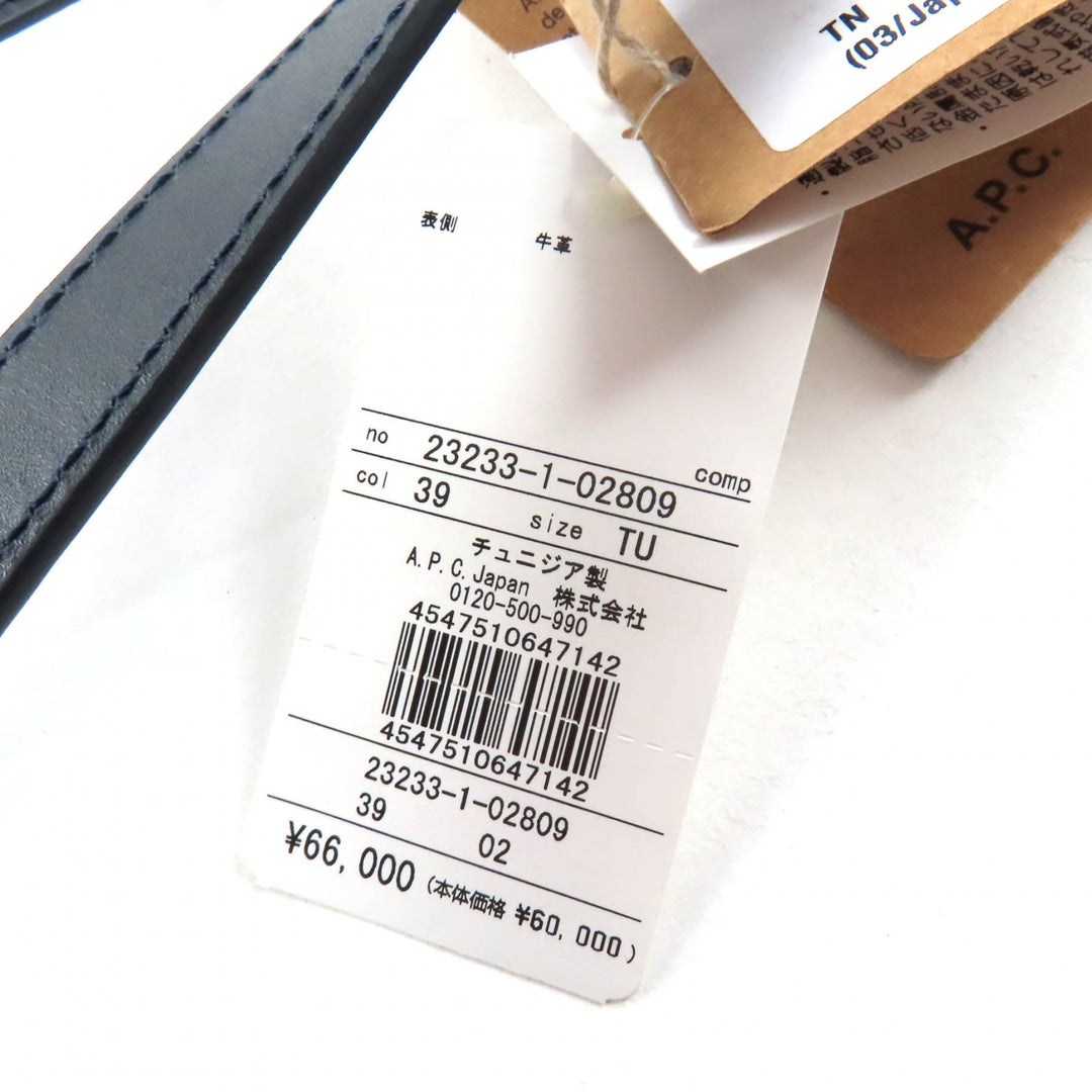 新品 APC ショルダーバッグ サックデムル ミニ ネイビー ホワイト レザー レディース PXBSZ-F61392