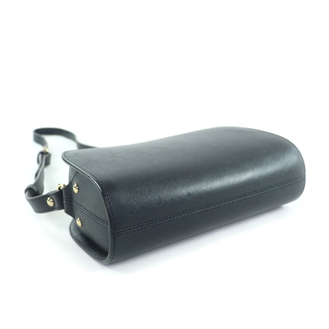 Great A.P.C. Shoulder Bag Logo Half Moon Leather Dark navy leather Women