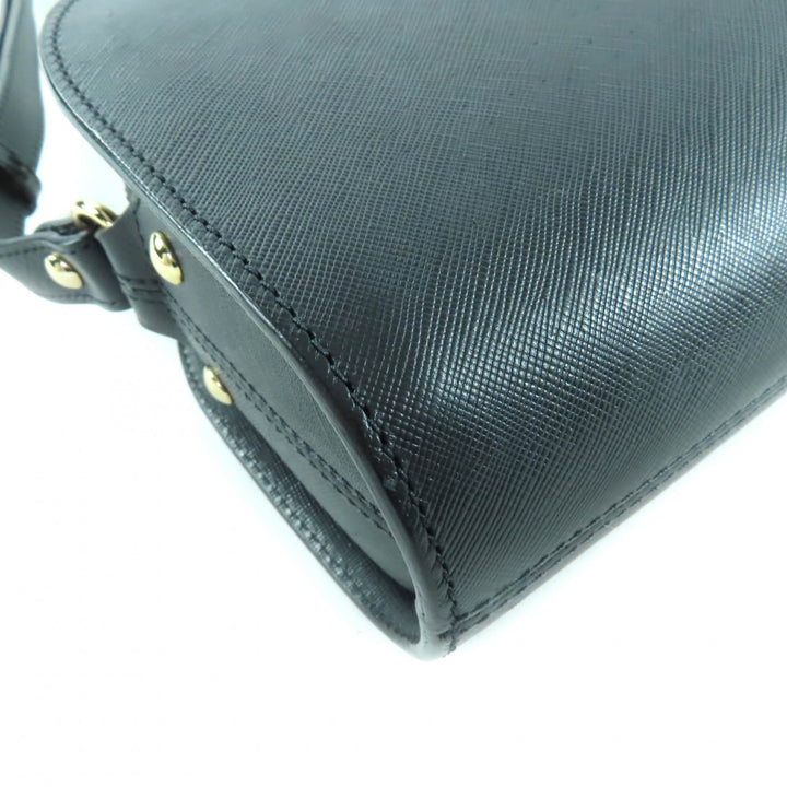 Great A.P.C. Shoulder Bag Logo Half Moon Leather Dark navy leather Women