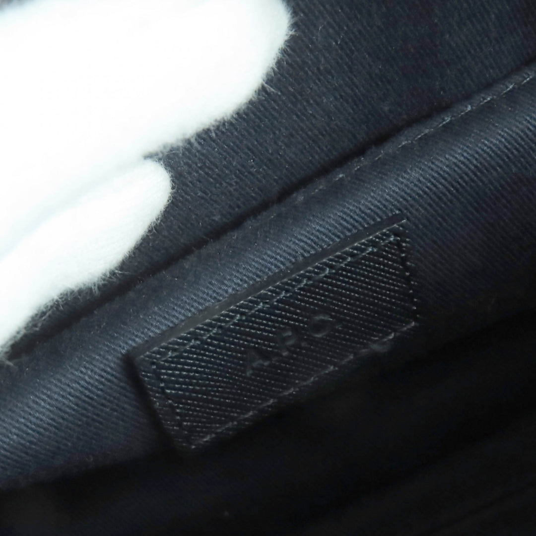 Great A.P.C. Shoulder Bag Logo Half Moon Leather Dark navy leather Women