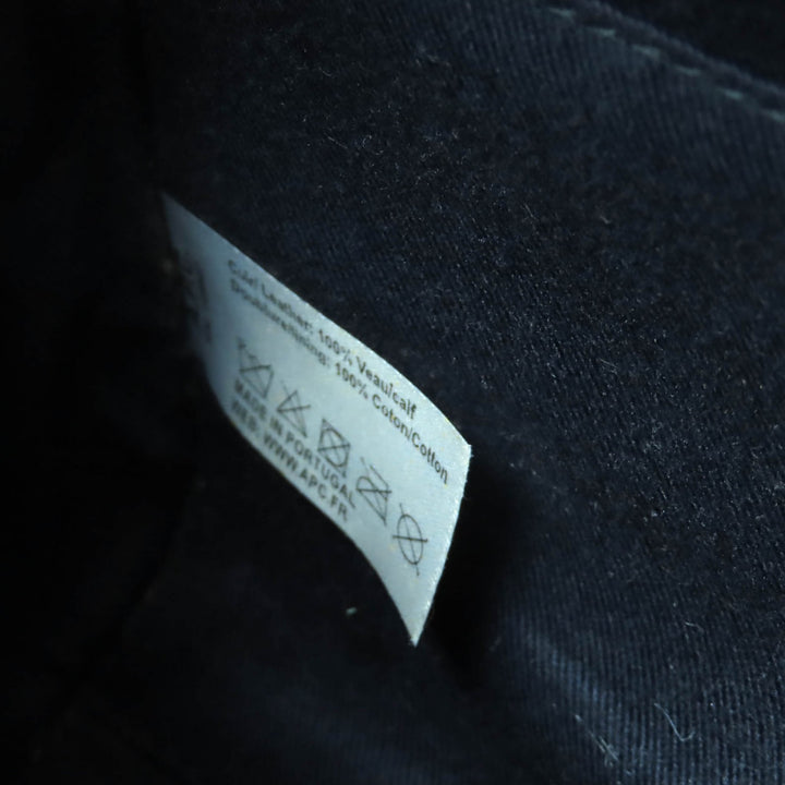Great A.P.C. Shoulder Bag Logo Half Moon Leather Dark navy leather Women