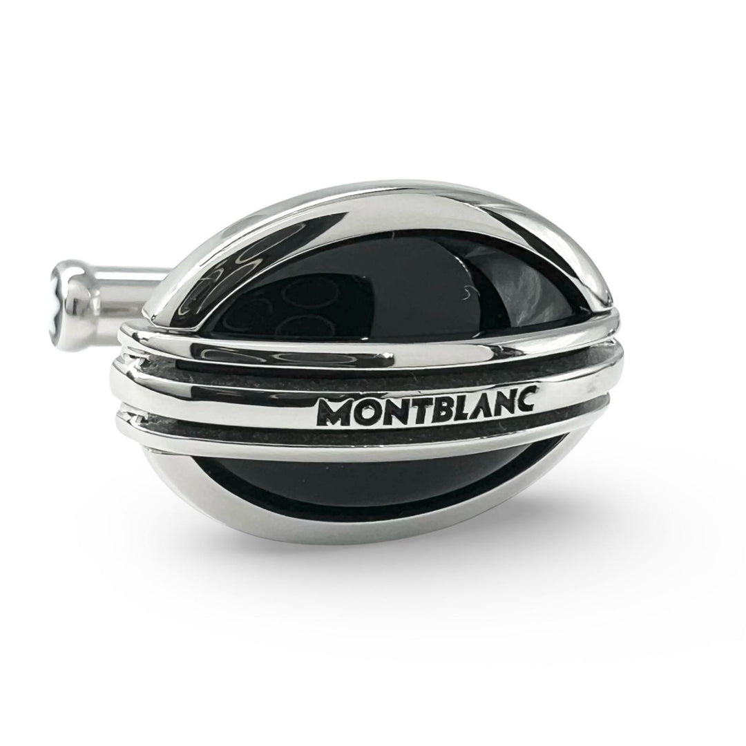 Excellent MONTBLANC Cufflinks cufflinks Oval white star logo engraving Silver