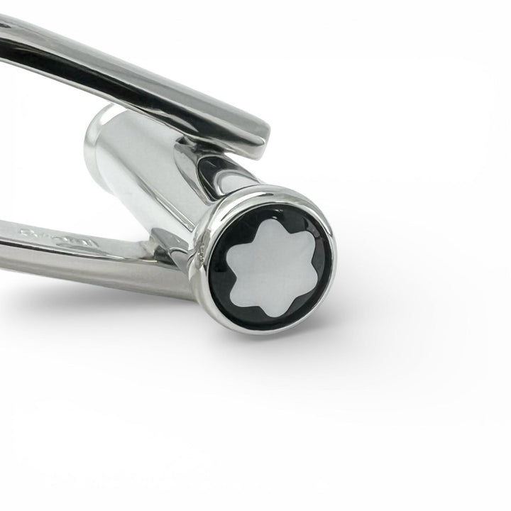 Excellent MONTBLANC Cufflinks cufflinks Oval white star logo engraving Silver