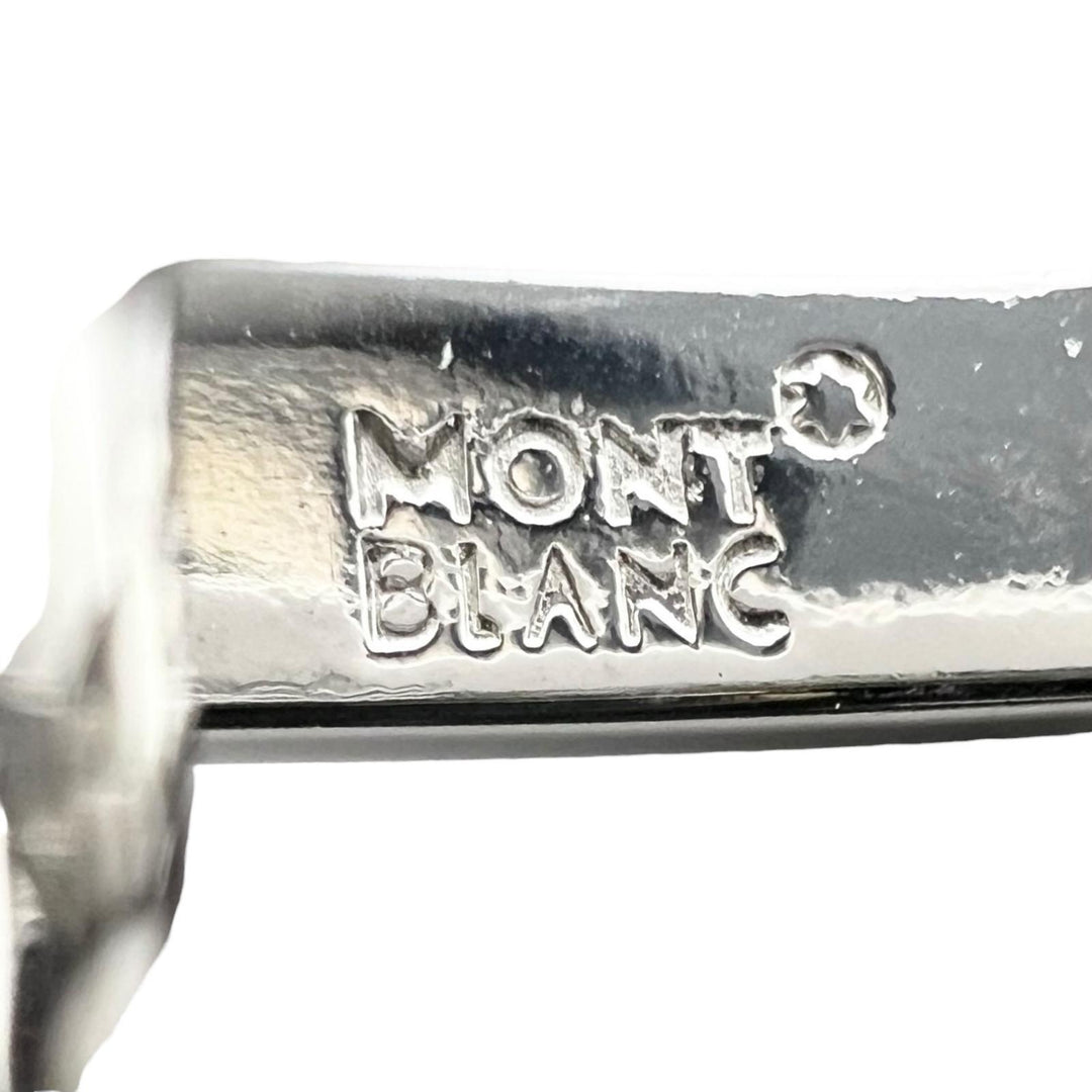 Excellent MONTBLANC Cufflinks cufflinks Oval white star logo engraving Silver