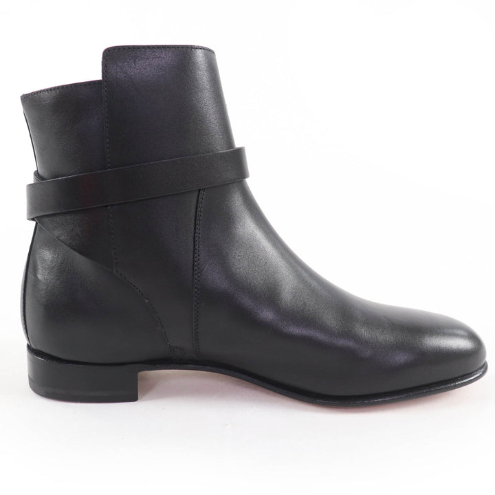 HERMES ショートブーツ ネオケリー バックル レザー ブラック レザー レディース 35.5