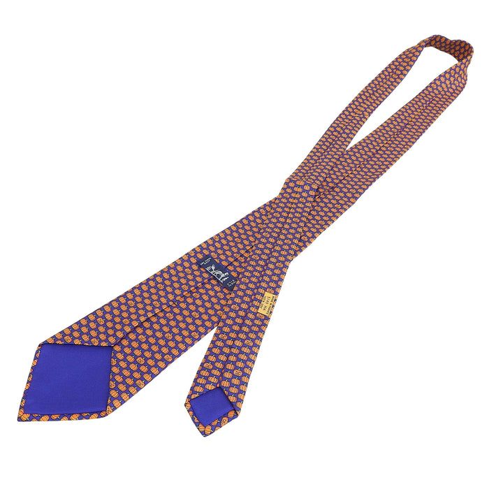 Pristine HERMES tie Pumpkin Pattern silk mens
