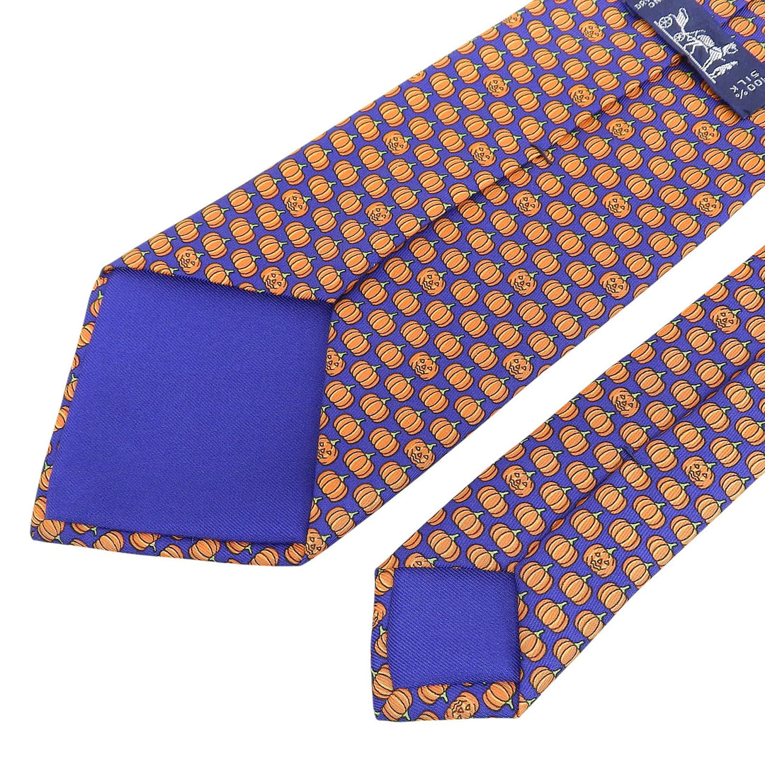 Pristine HERMES tie Pumpkin Pattern silk mens