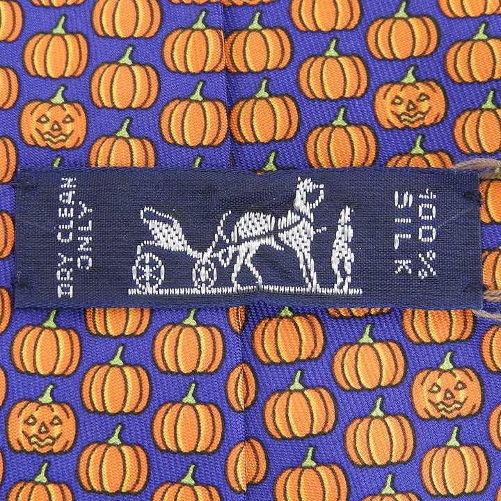 Pristine HERMES tie Pumpkin Pattern silk mens