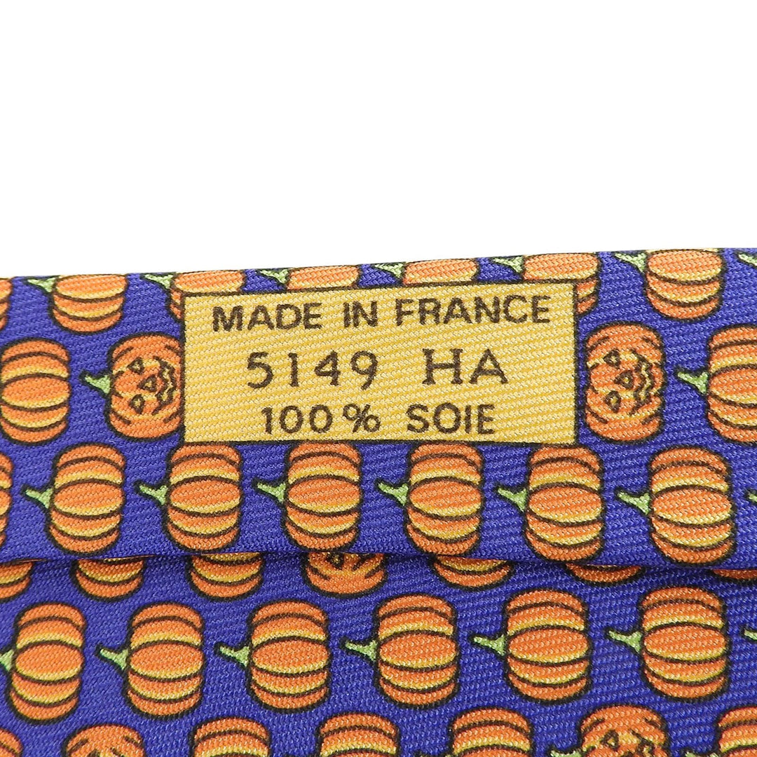 Pristine HERMES tie Pumpkin Pattern silk mens