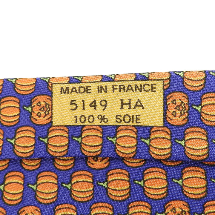 Pristine HERMES tie Pumpkin Pattern silk mens