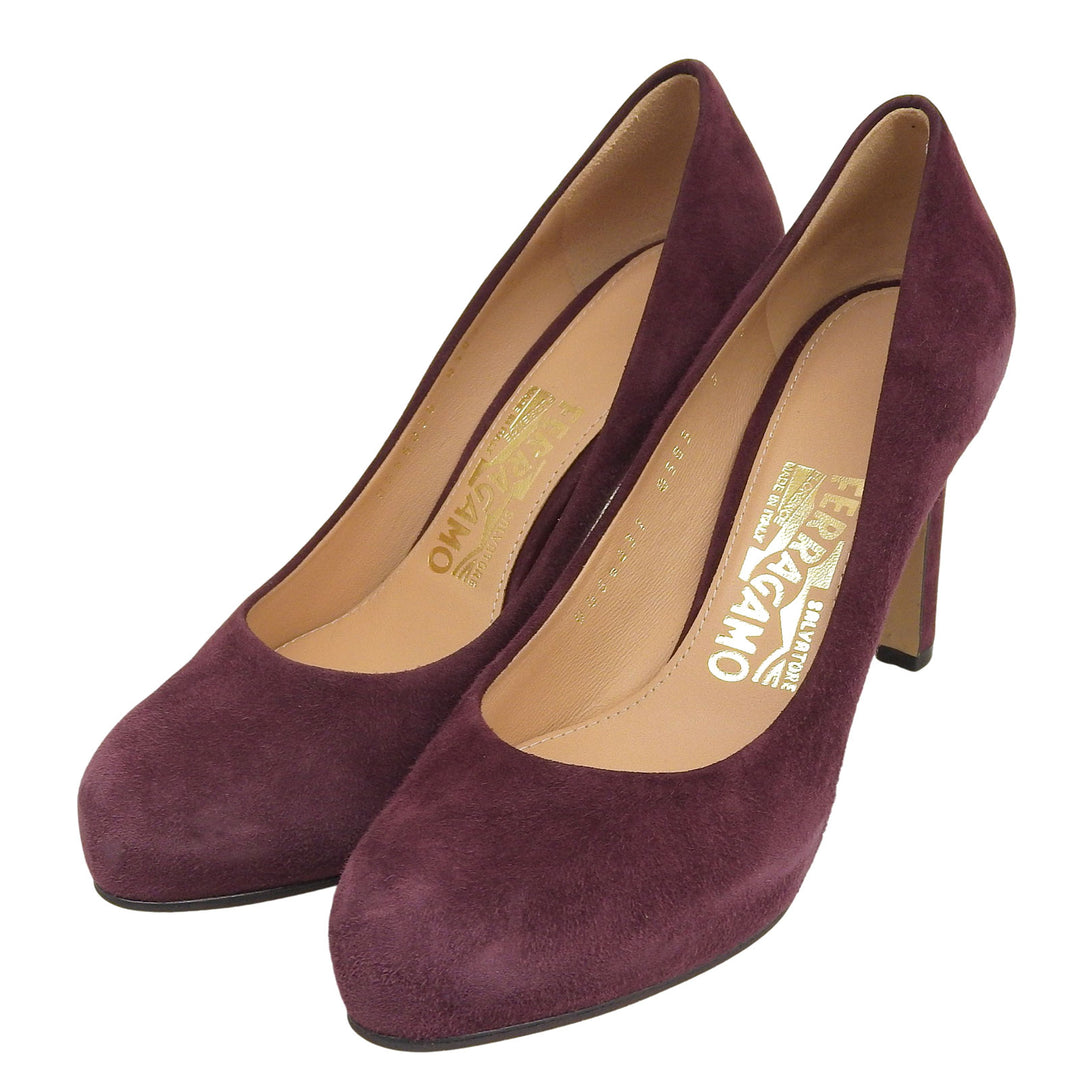Pristine Salvatore Ferragamo pumps ワインレッド系 Suede leather Women 5