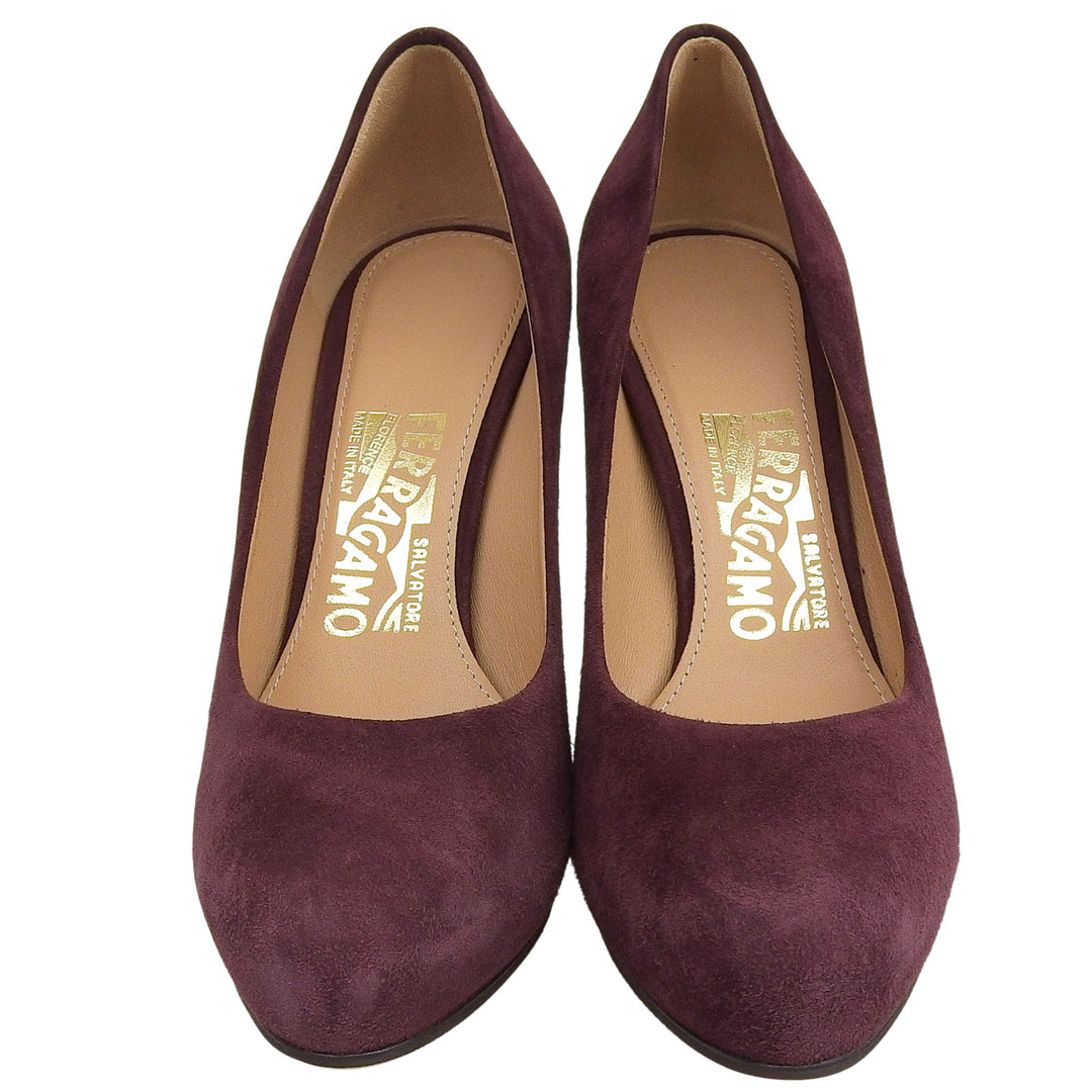 Pristine Salvatore Ferragamo pumps ワインレッド系 Suede leather Women 5
