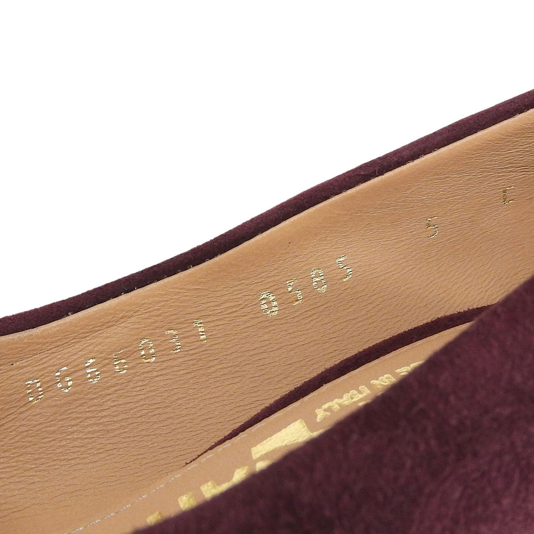 Pristine Salvatore Ferragamo pumps ワインレッド系 Suede leather Women 5