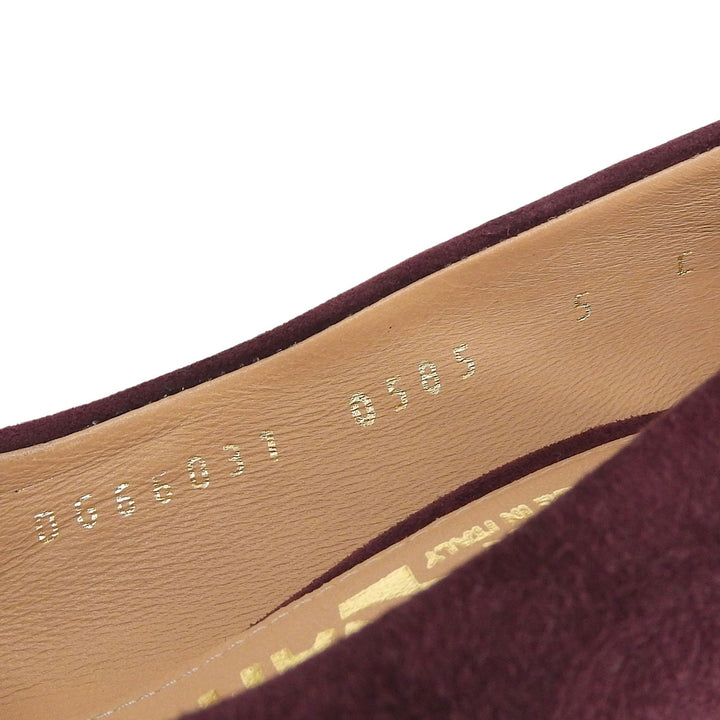 Pristine Salvatore Ferragamo pumps ワインレッド系 Suede leather Women 5