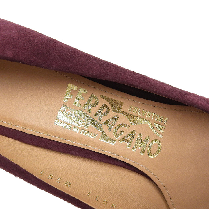 Pristine Salvatore Ferragamo pumps ワインレッド系 Suede leather Women 5