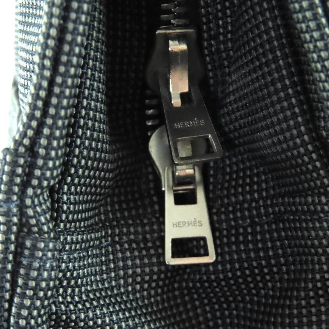 Great HERMES Tote Bag Her LineMM Canvas with Serie buttons gray polyamide Women