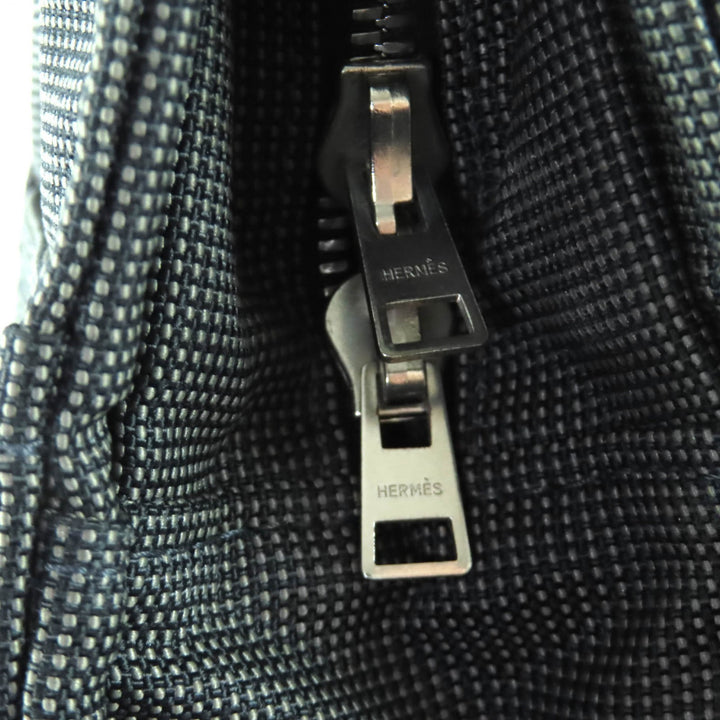 Great HERMES Tote Bag Her LineMM Canvas with Serie buttons gray polyamide Women