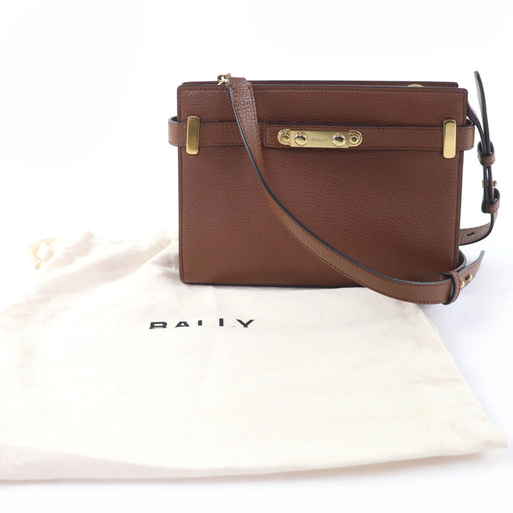 優れたBALLYショルダーバッグキャリッジショルダーバッグ2WAYレザーハンドバッグブラウン