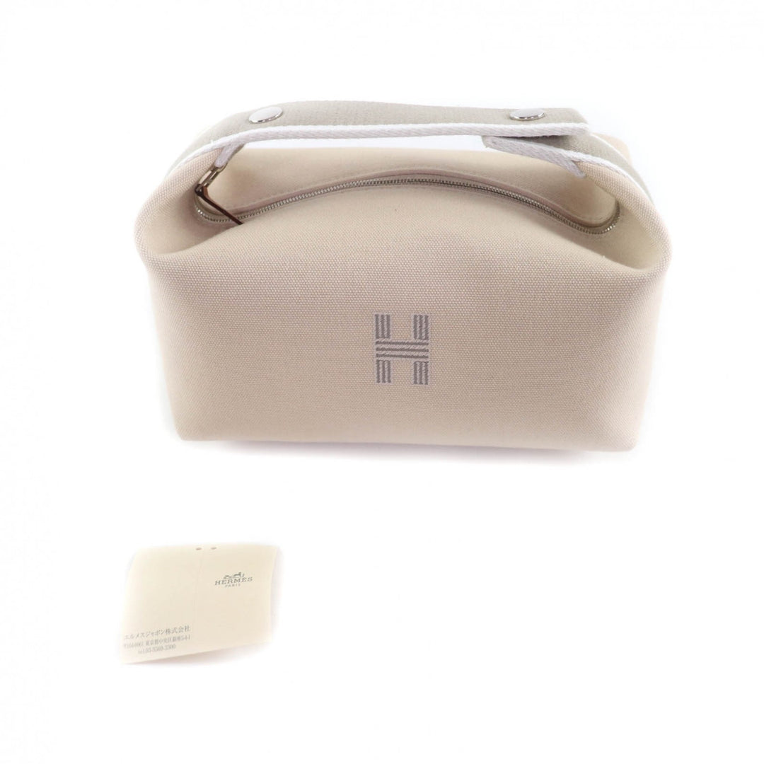新品 HERMES ポーチ ブライド PM ブラック ベージュ コットン レディース