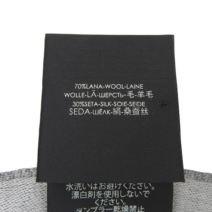 Excellent GUCCI Stall GG pattern with fringe gray wool Women