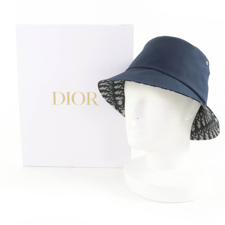 Christian Dior 斜纹渔夫帽，海军蓝涤纶材质，女款，货号 95TDD923A130