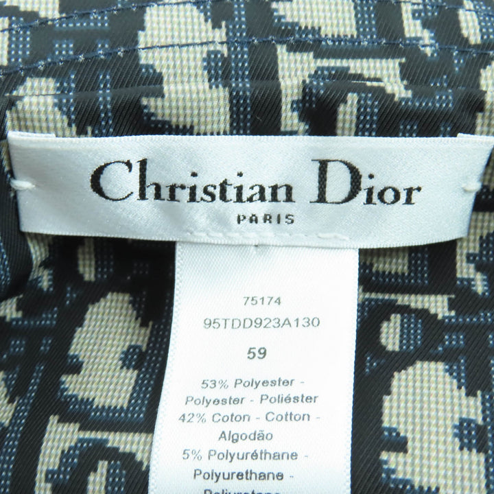 Christian Dior 斜纹渔夫帽，海军蓝涤纶材质，女款，货号 95TDD923A130