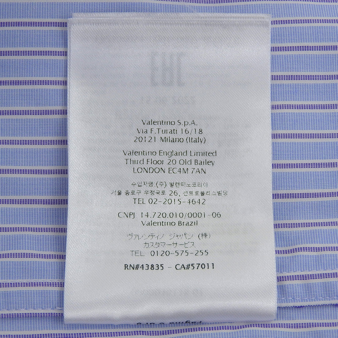 Great VALENTINO Long sleeve shirt Light blue cotton mens 39 2V3ABK7082C