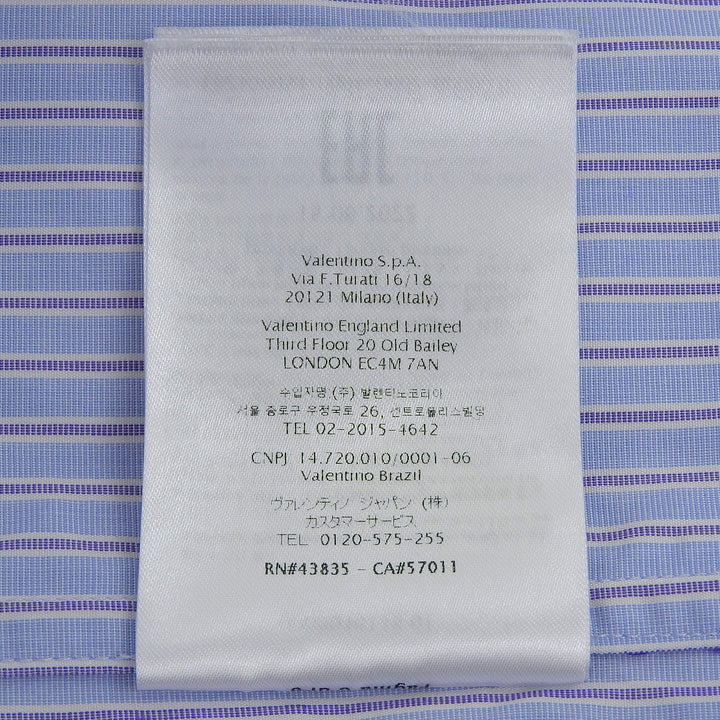 Great VALENTINO Long sleeve shirt Light blue cotton mens 39 2V3ABK7082C