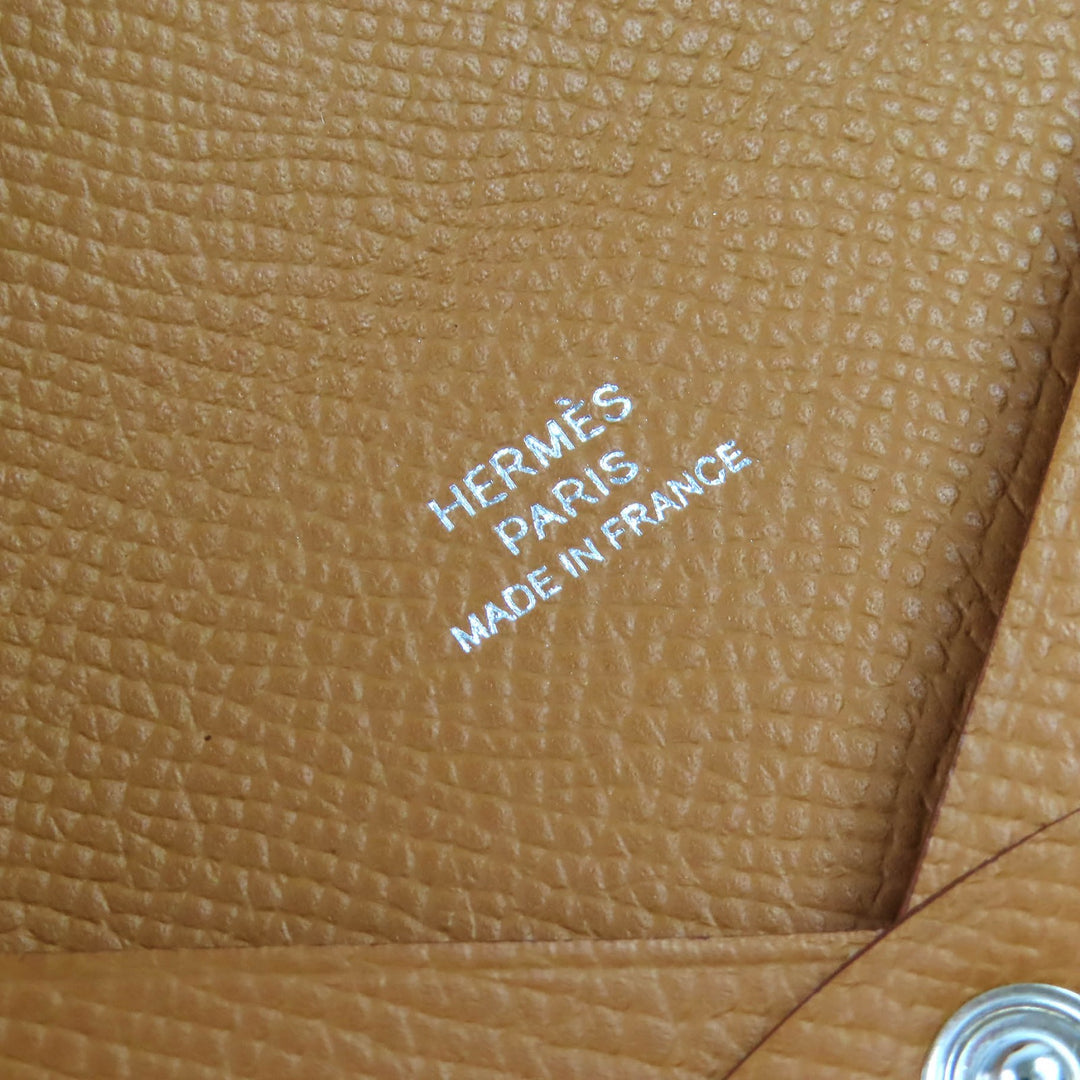新品 HERMES 三つ折り財布 ベアン コンビ Hロゴ メタル コンパクトウォレット エプソン