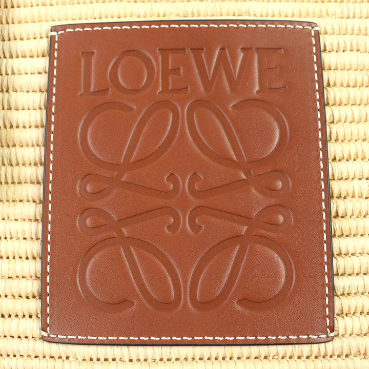 素晴らしい LOEWE スクエア バスケットバッグ スモール アナグラム バスケットバッグ ラフィア A223099X02