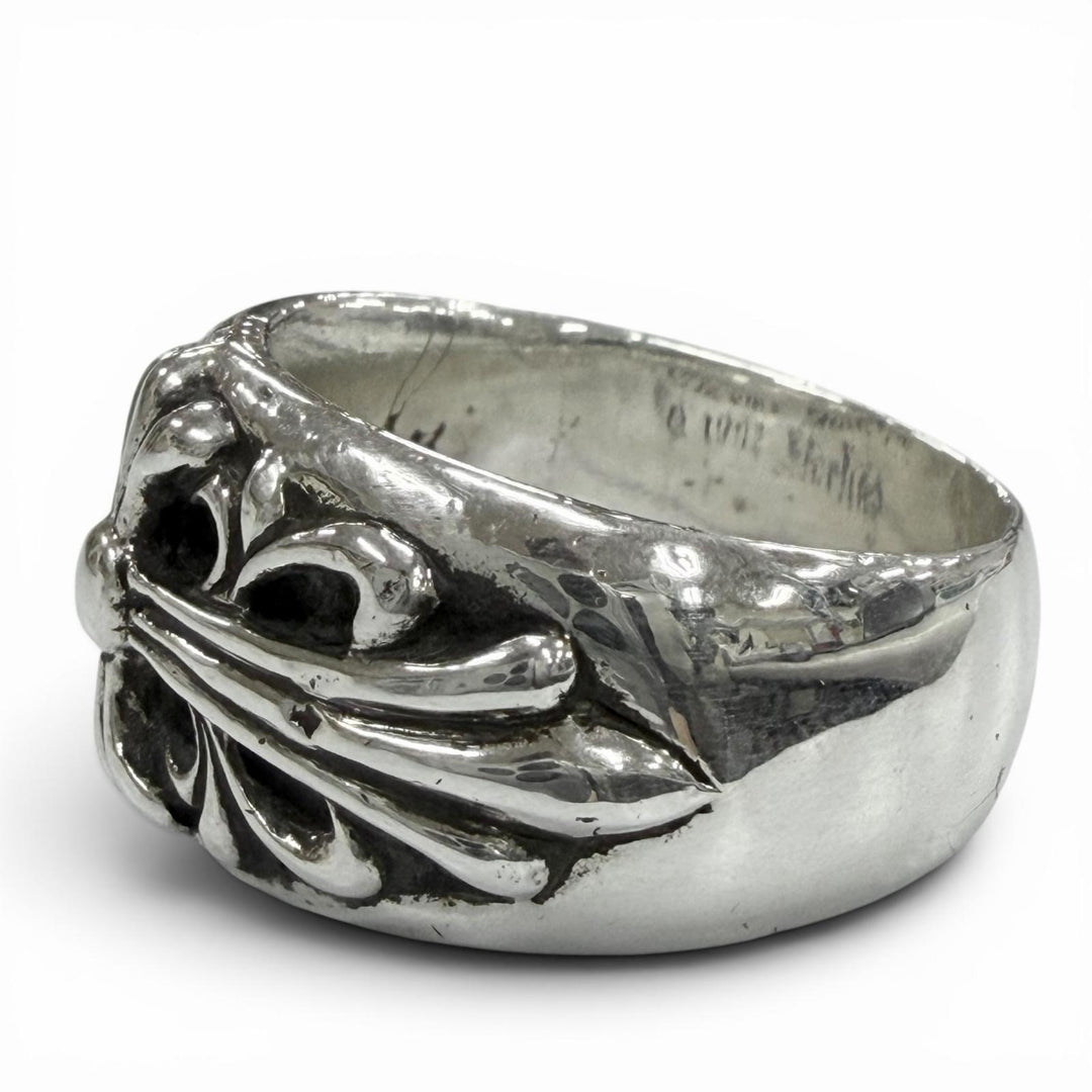 Great CHROME HEARTS Ring ring Floral cross Silver 925 mens