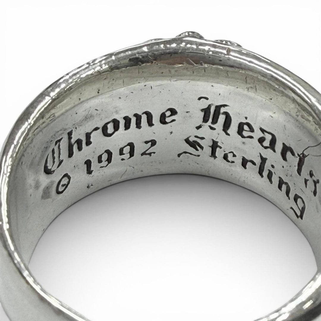 Great CHROME HEARTS Ring ring Floral cross Silver 925 mens