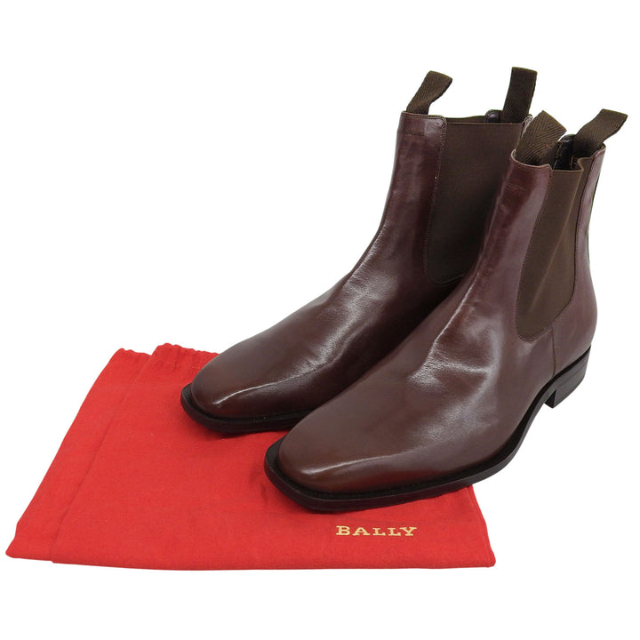 Excellent BALLY Ankle boots MALDO Side gore boots Brown leather mens 7.5