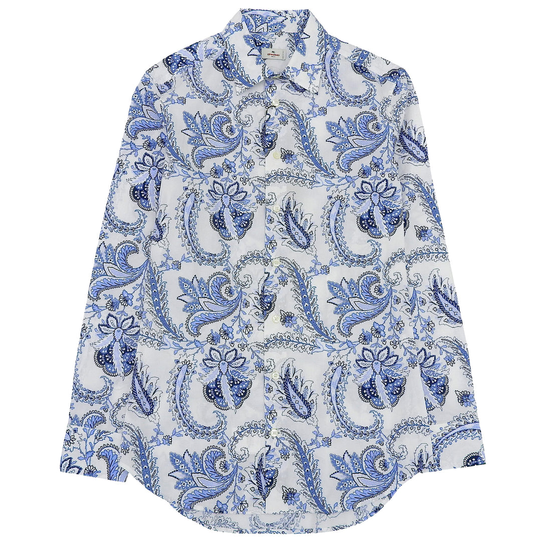 Pristine ETRO Long sleeve shirt blue cotton mens 231-11451-4721