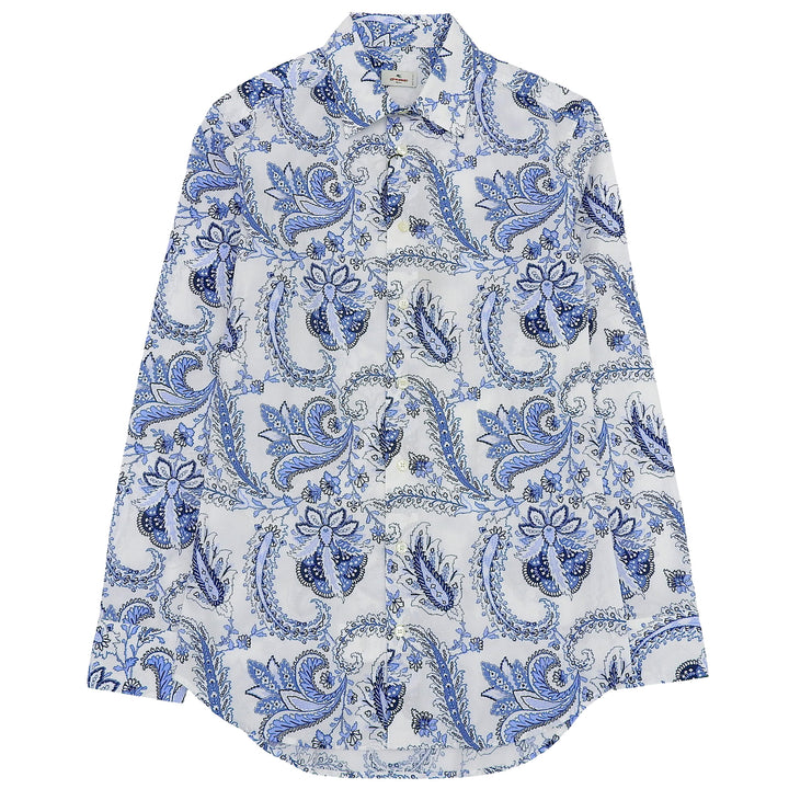 Pristine ETRO Long sleeve shirt blue cotton mens 231-11451-4721